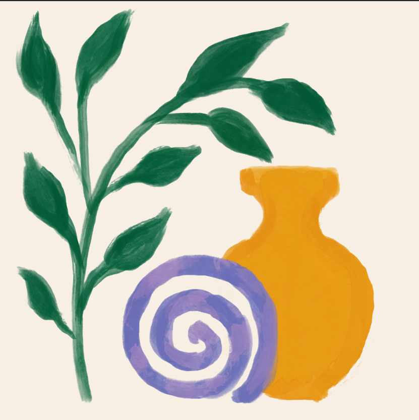 Bitki, Vazo ve Spiral Form Sanat İlhamı